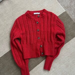 Red Cable Knit Sweater